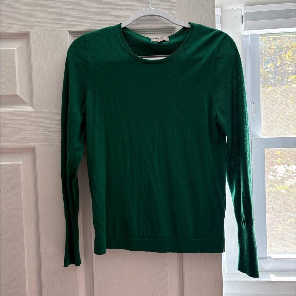 J. Crew Vibrant Green Merino Knit Top